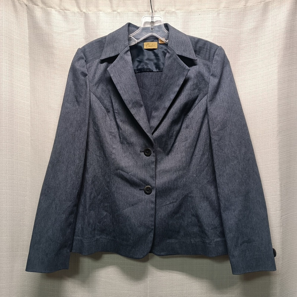 NWT Caslon Navy Blue 2 Button Blazer Women's Size 10P Shoulder Pads Vtg